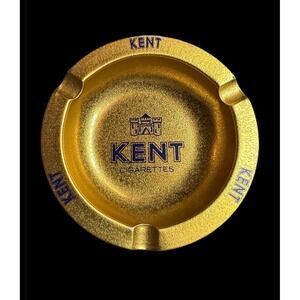 Vintage Kent Cigarette castle Gold Tin Ashtray